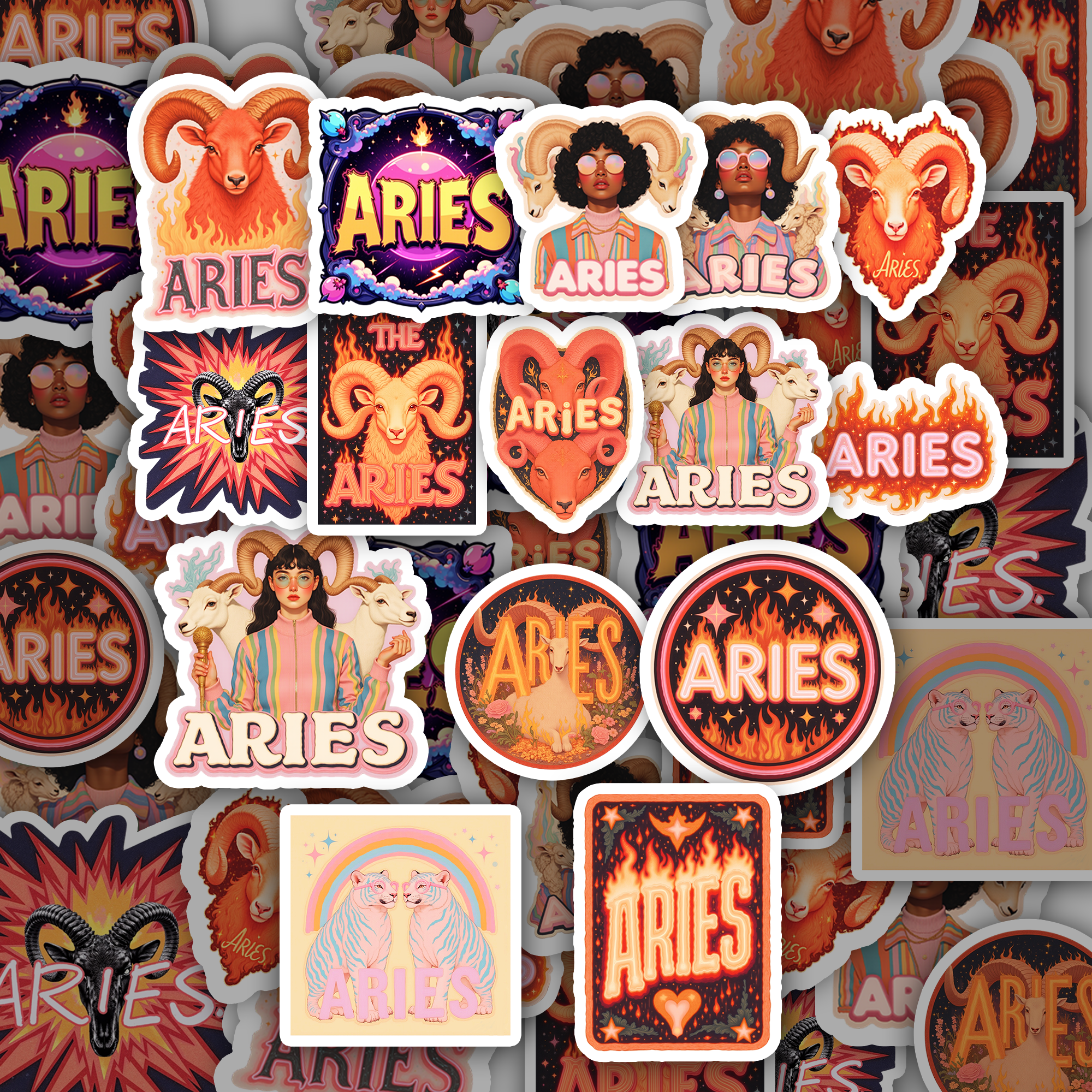 Bold Aries Sticker Collection