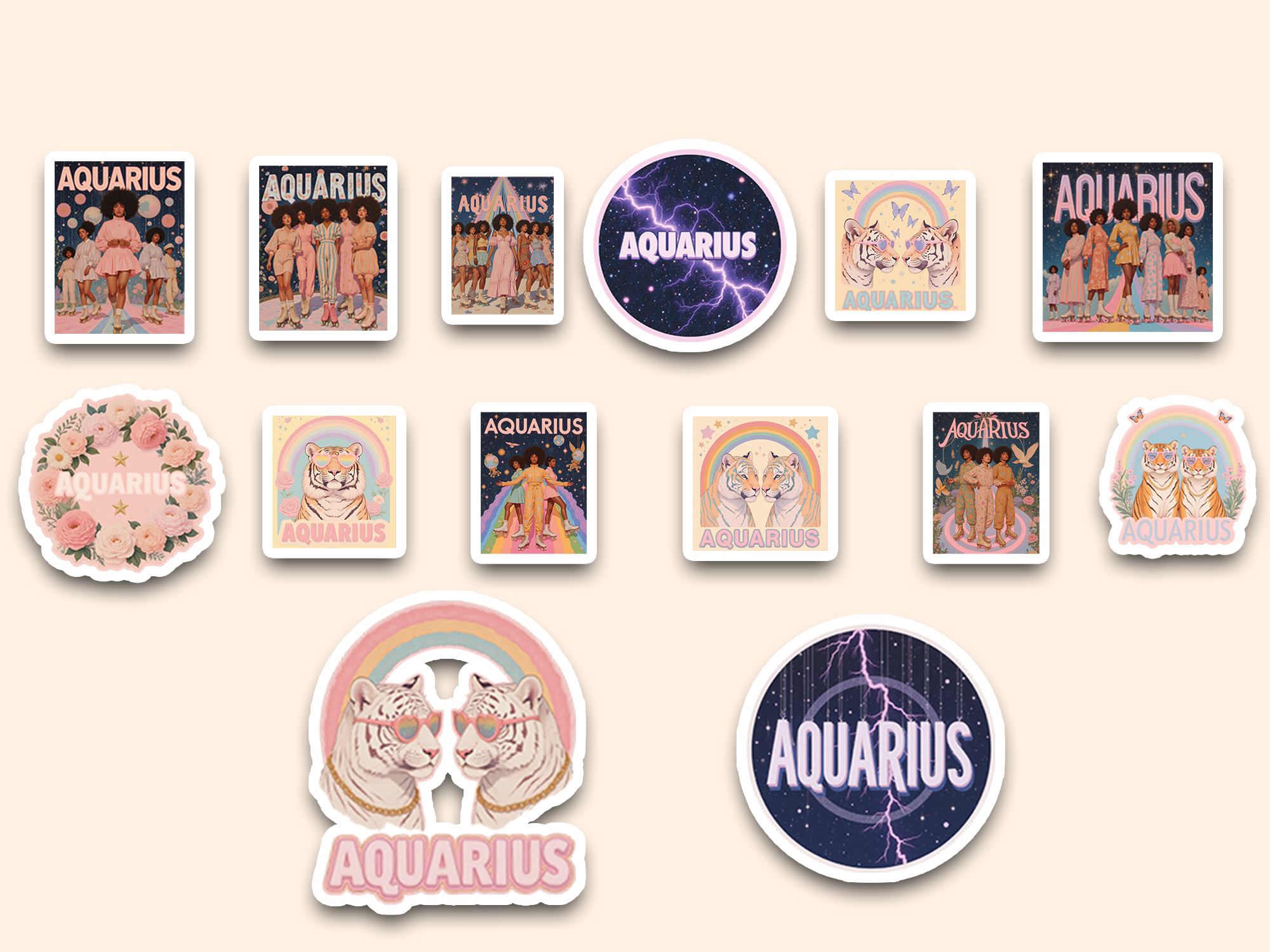 Bold Aquarius sticker collection