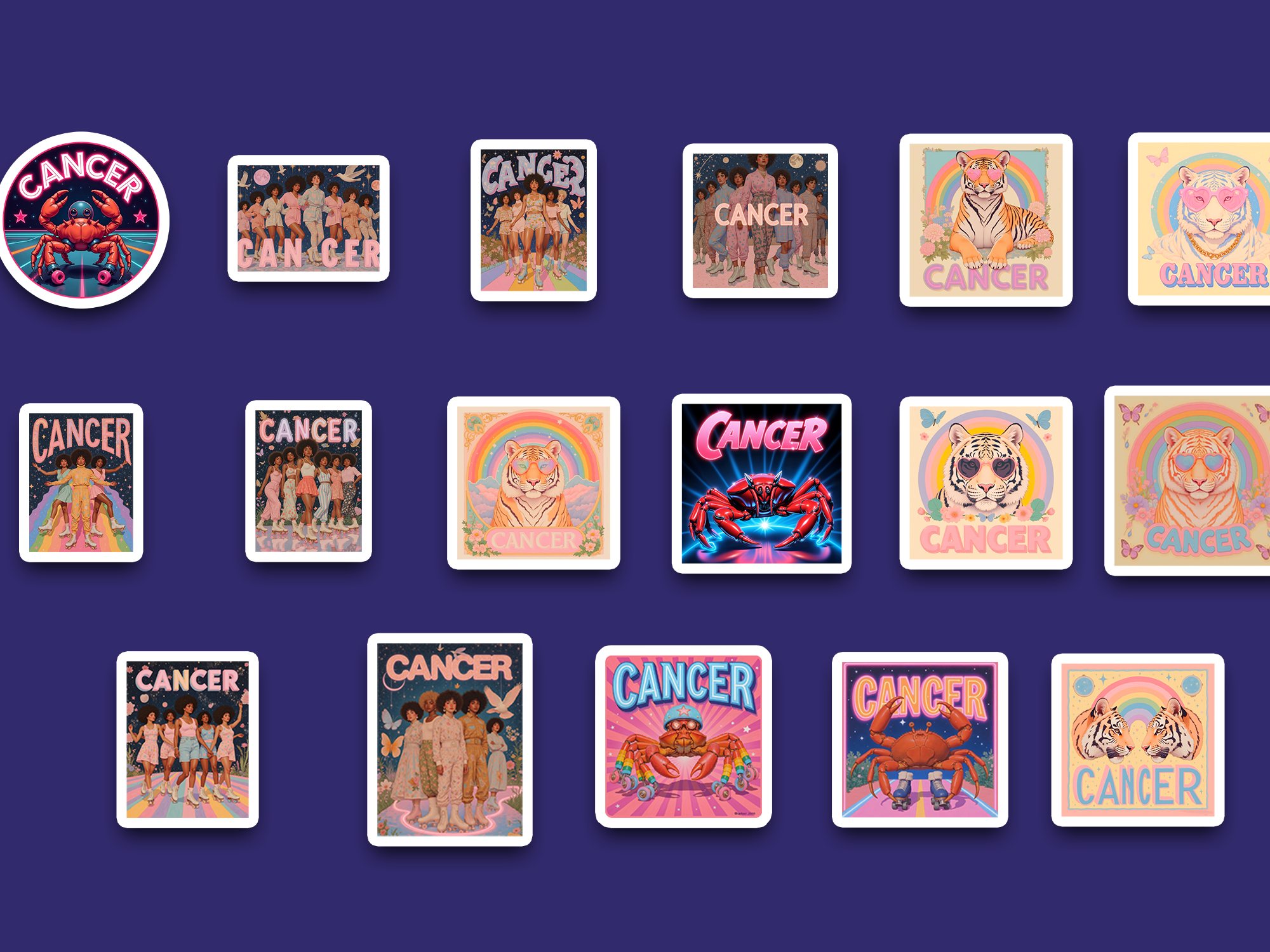 Bold Cancer Collection sticker bundle