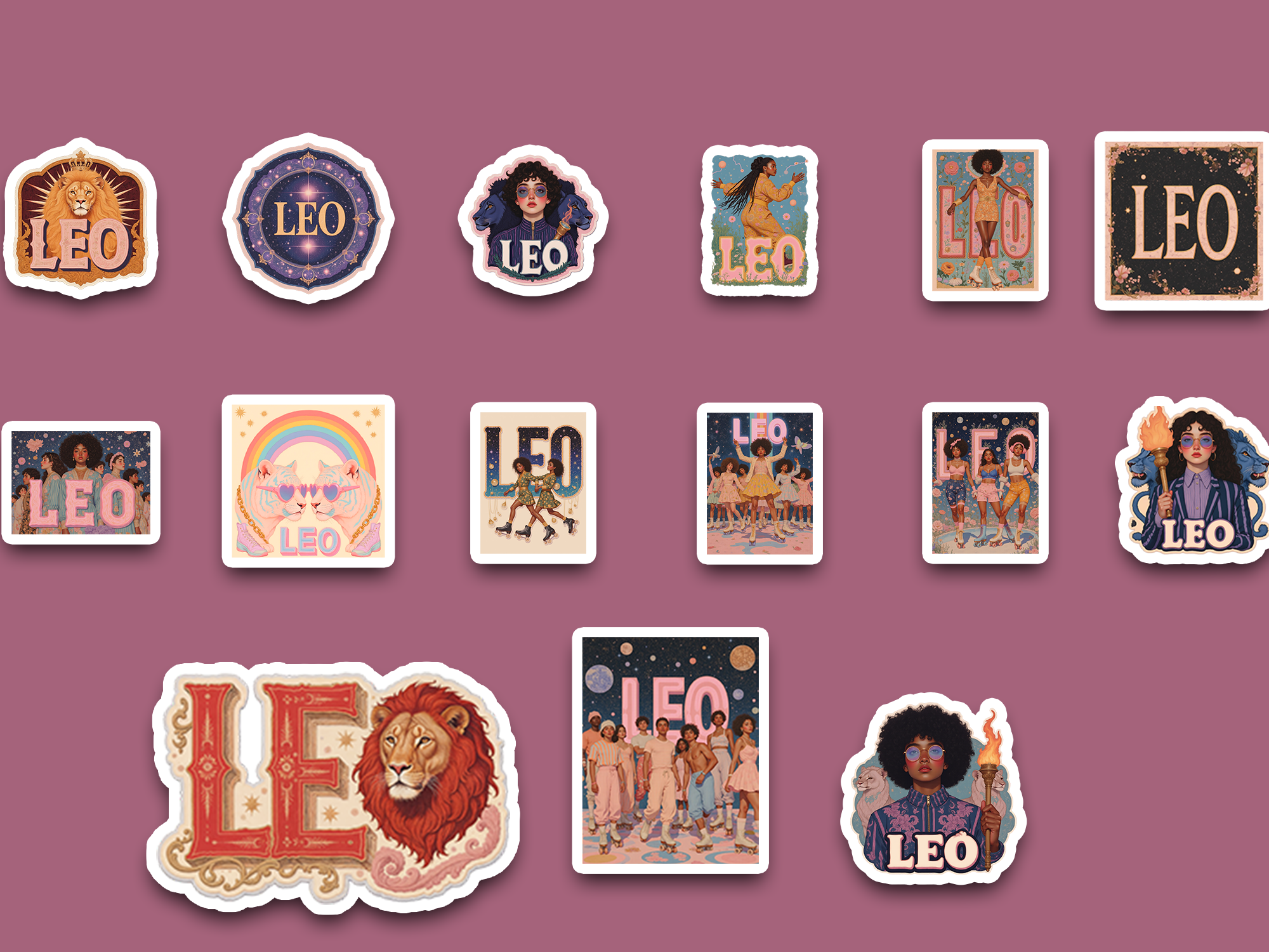 Bold Leo sticker collection
