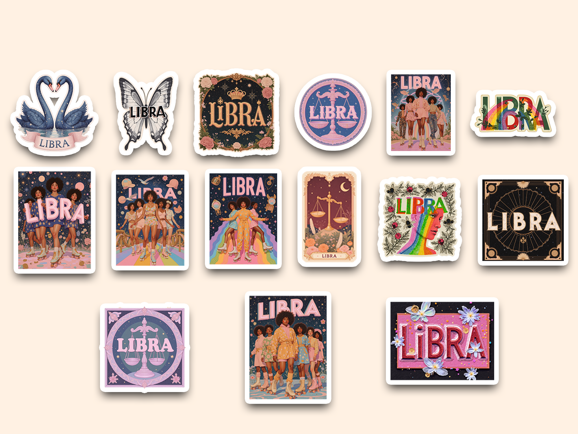 Bold Libra Collection sticker bundle