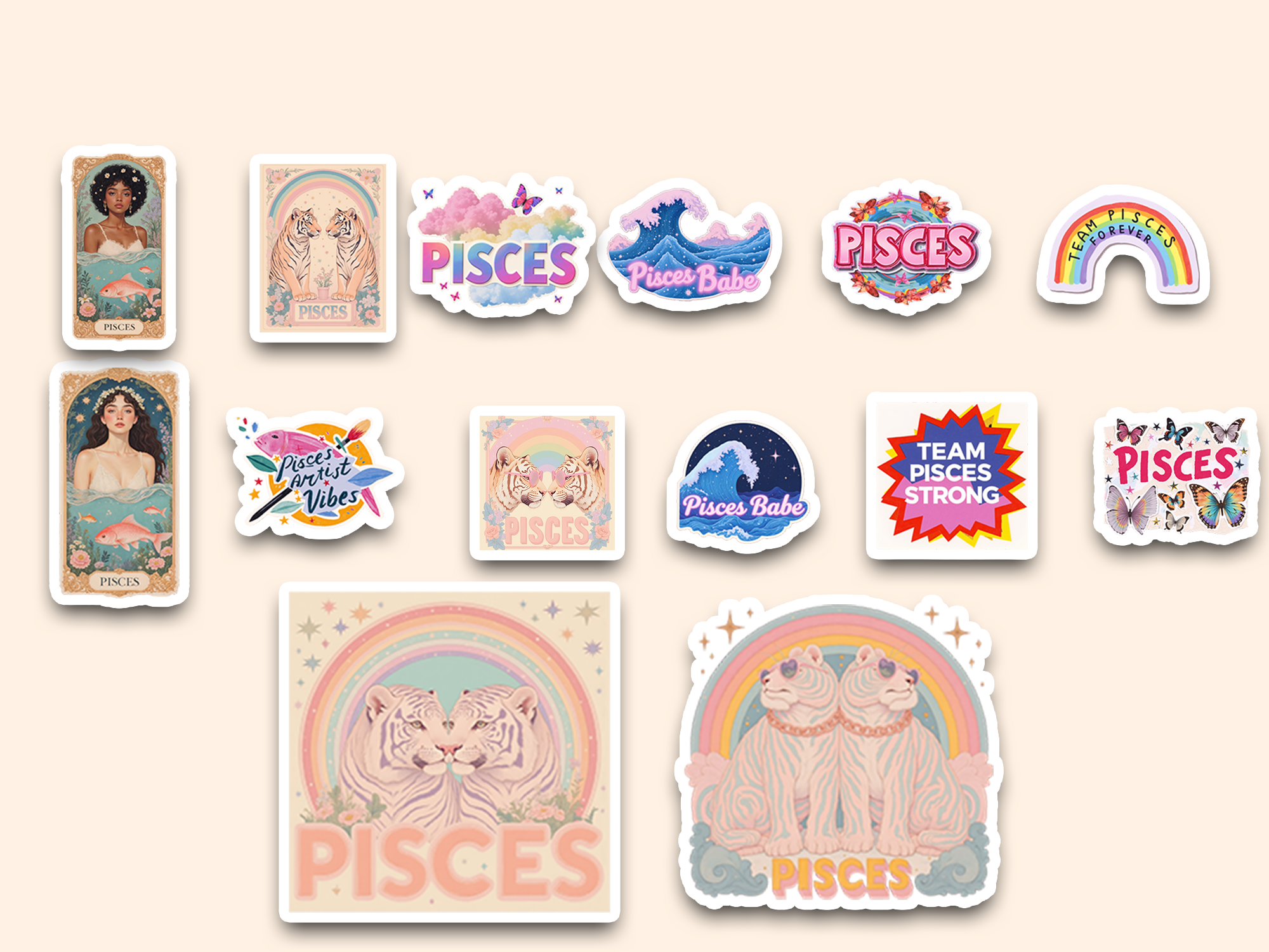 Bold Pisces sticker collection