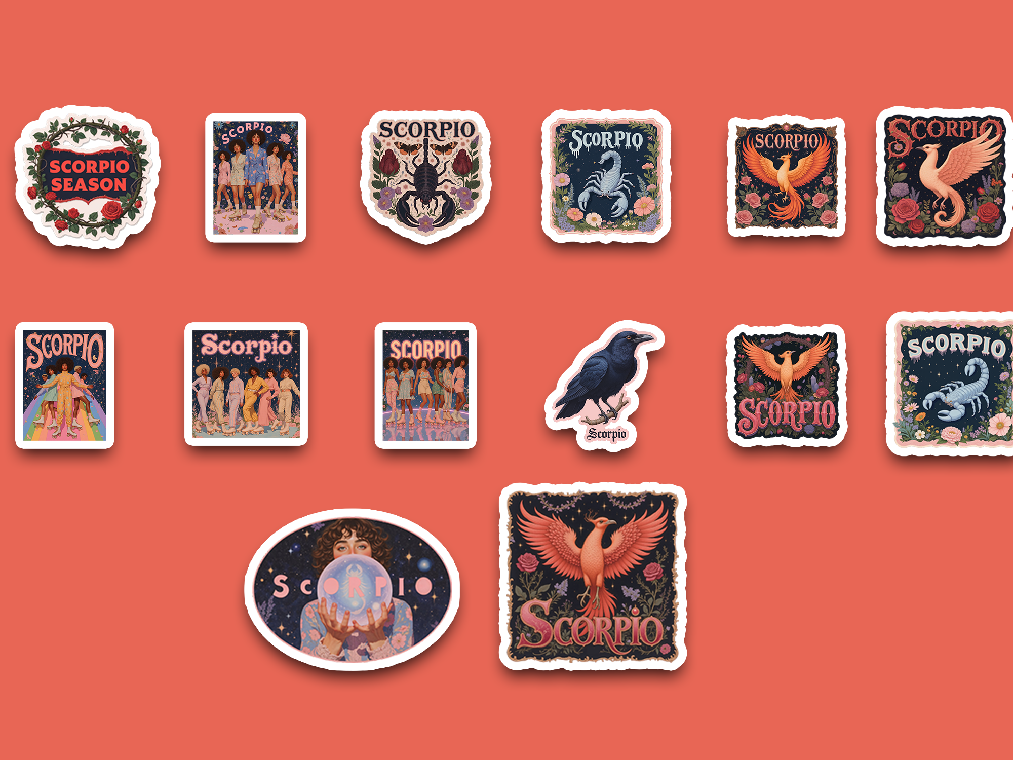 Bold Scorpio sticker collection