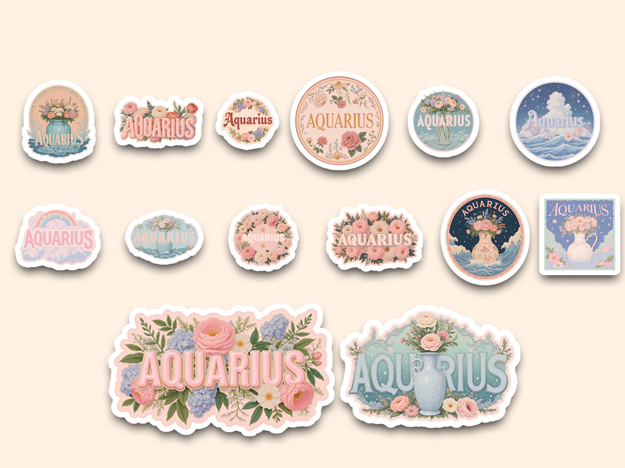 Soft Aquarius sticker collection