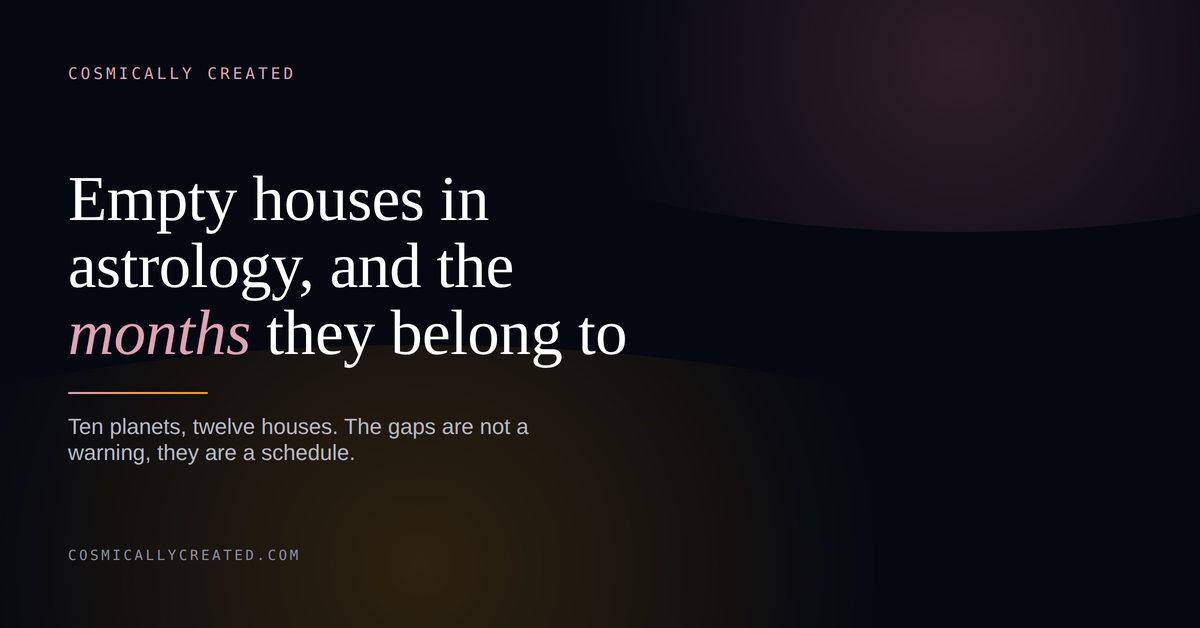 Empty houses in astrology, ten planets spread across twelve houses of a birth chart